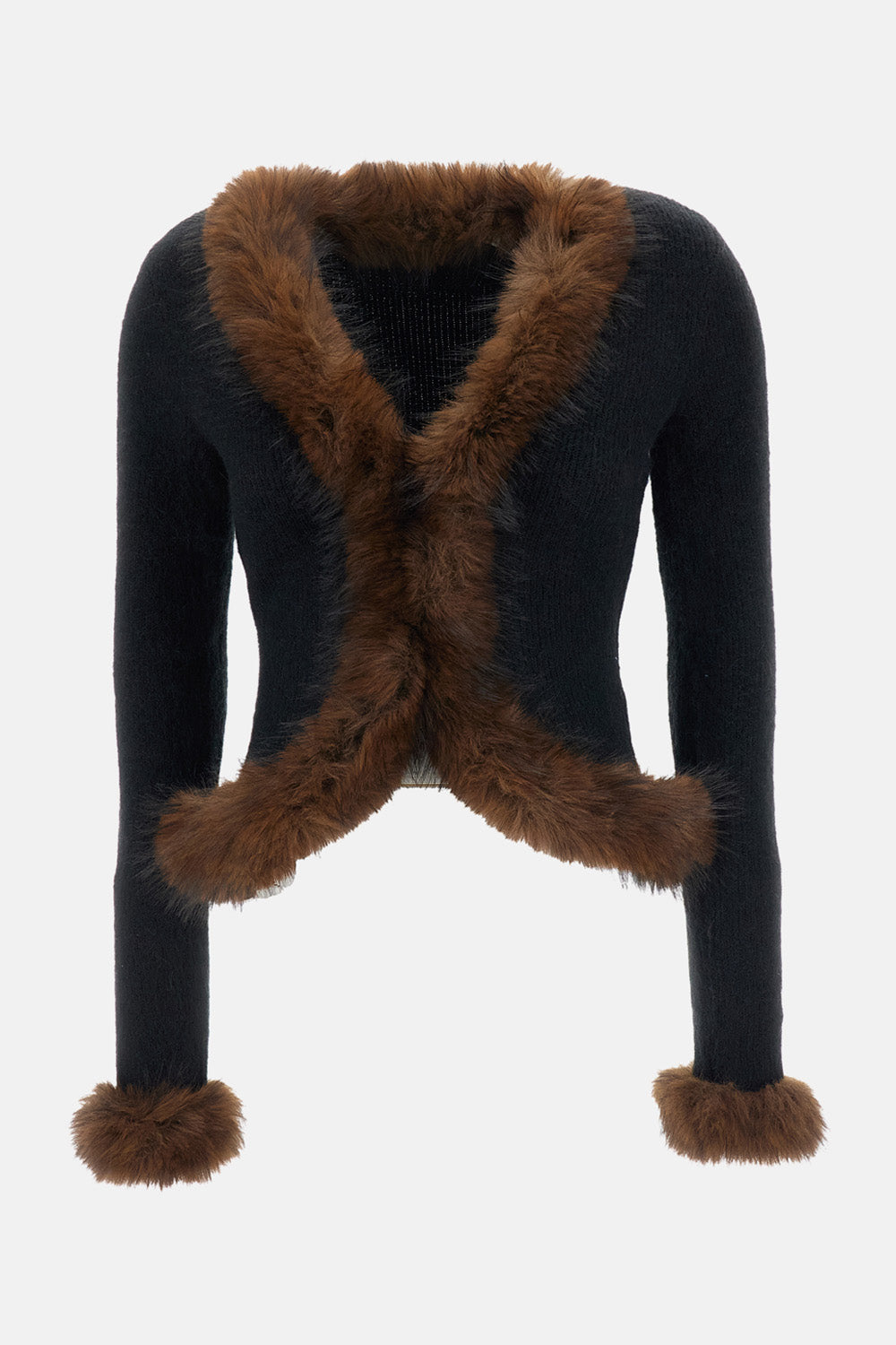 Self-Portrait Women Faux Fur Knit Cardigan H SELF-PORTRAIT