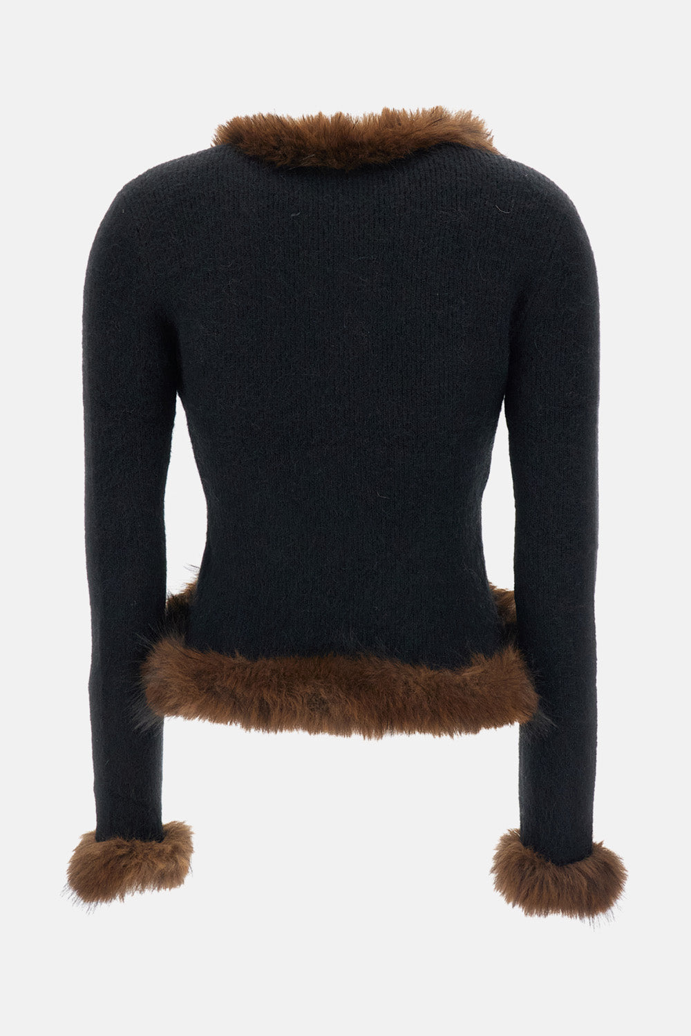 Self-Portrait Women Faux Fur Knit Cardigan H SELF-PORTRAIT