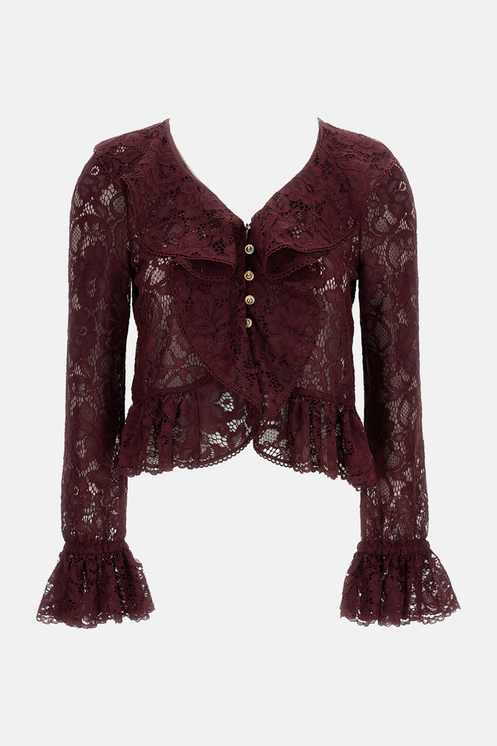 Self-Portrait Women Lace Ruffle Top SELF-PORTRAIT