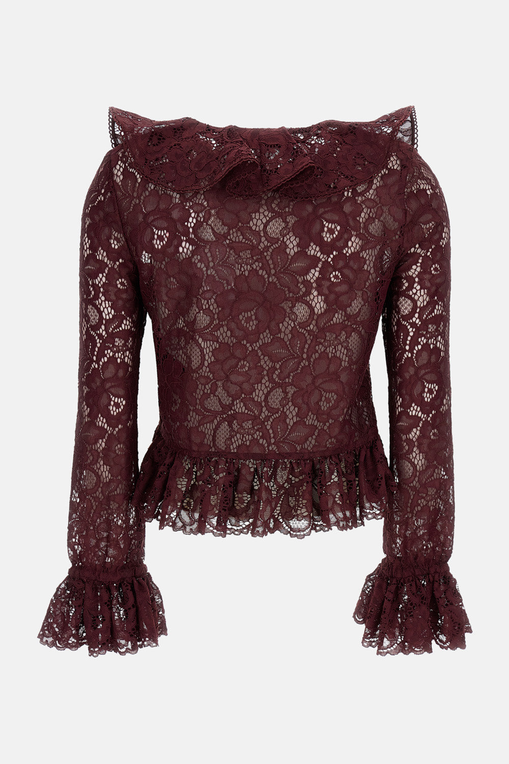 Self-Portrait Women Lace Ruffle Top SELF-PORTRAIT