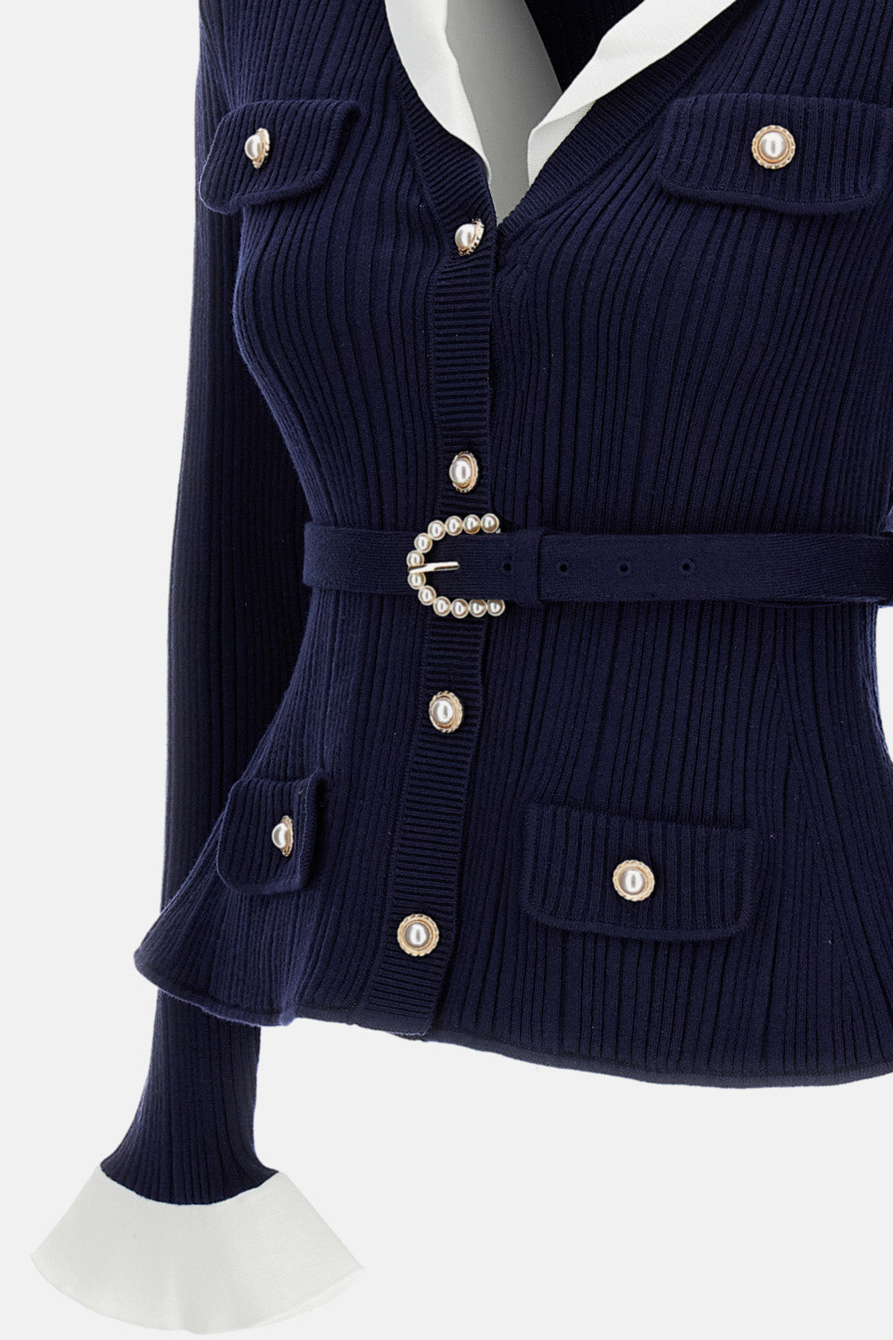 Self-Portrait Women Ribbed Knit Cardigan SELF-PORTRAIT