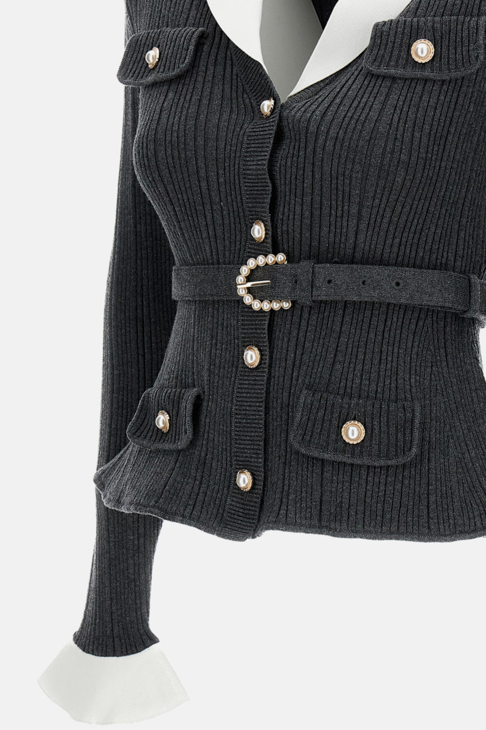 Self-Portrait Women Ribbed Knit Cardigan SELF-PORTRAIT