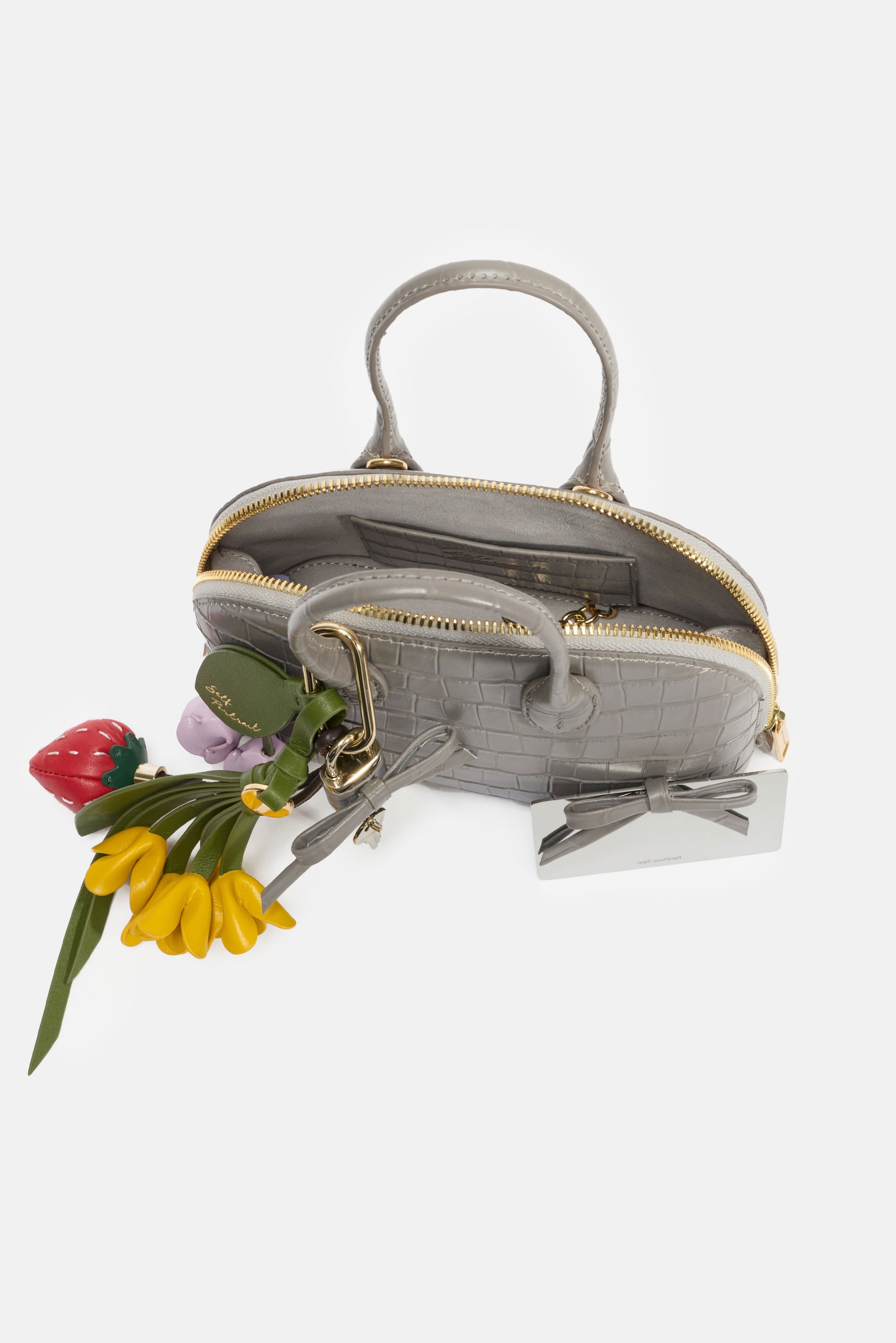 Self-Portrait Women Croc Leather Toast Mini Bag SELF-PORTRAIT