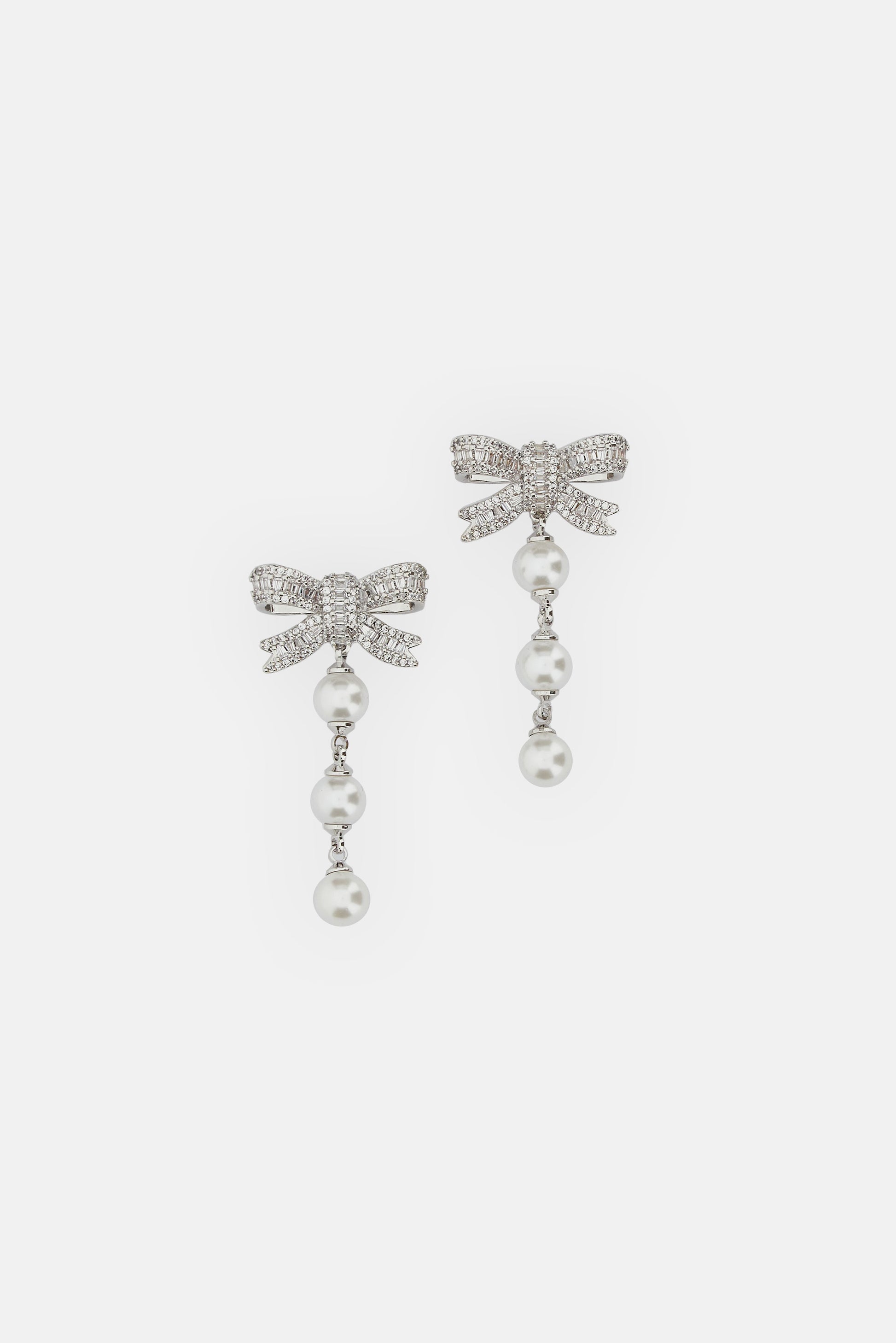 Self-Portrait Women Crystal Bow Pearl Droplet Earrings SELF-PORTRAIT