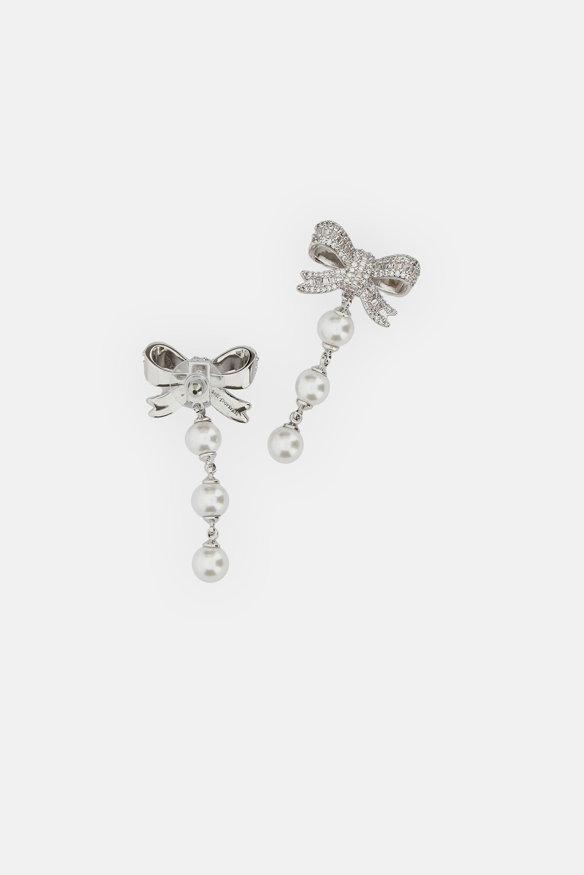 Self-Portrait Women Crystal Bow Pearl Droplet Earrings SELF-PORTRAIT