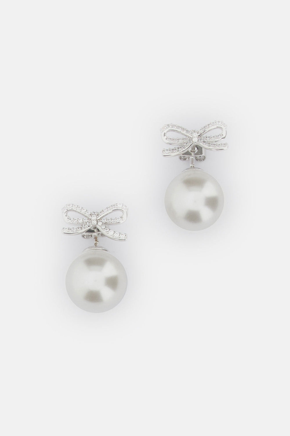 Self-Portrait Women Crystal Bow Pearl Back Earrings SELF-PORTRAIT