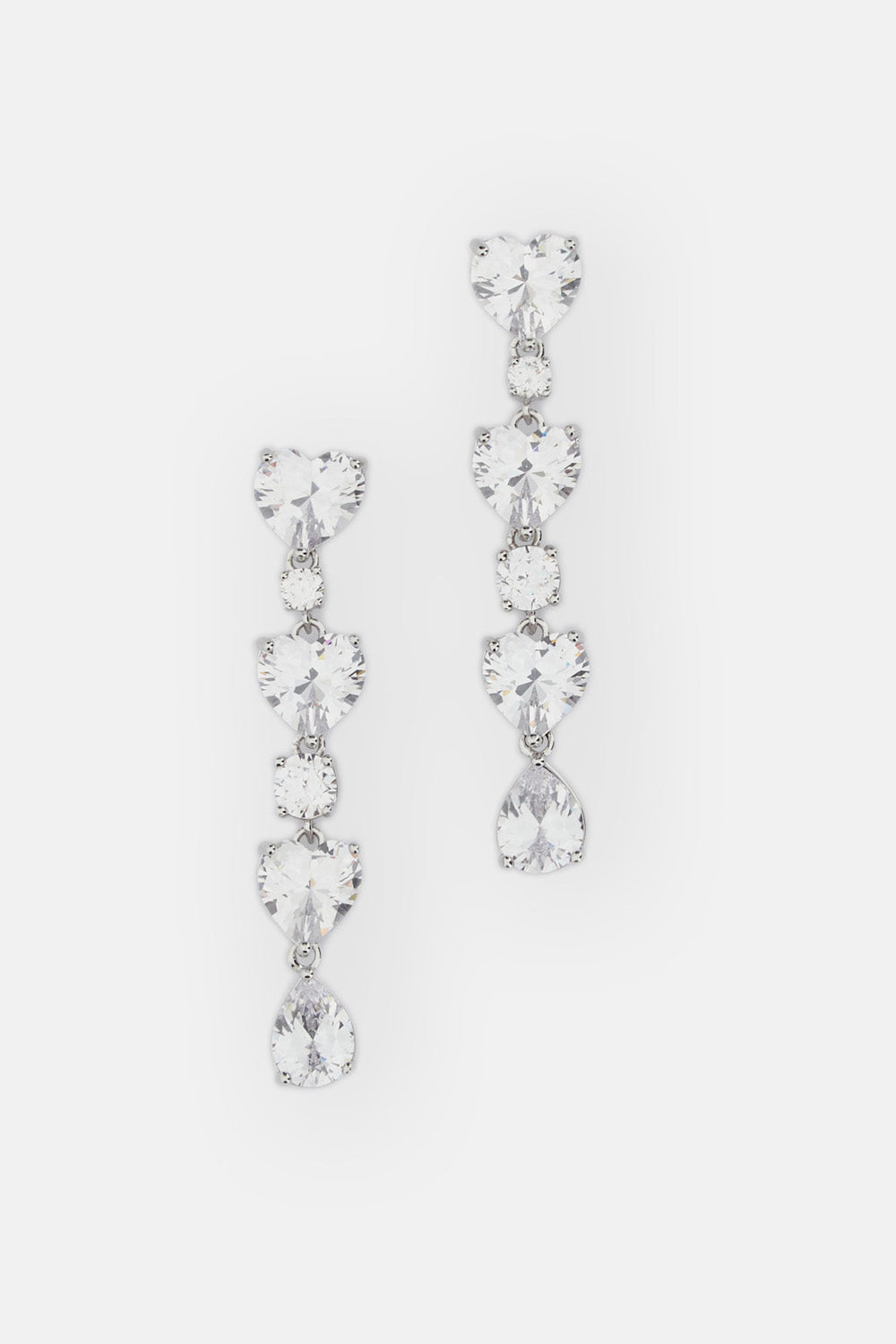 Self-Portrait Women Crystal Heart Tiered Earrings SELF-PORTRAIT