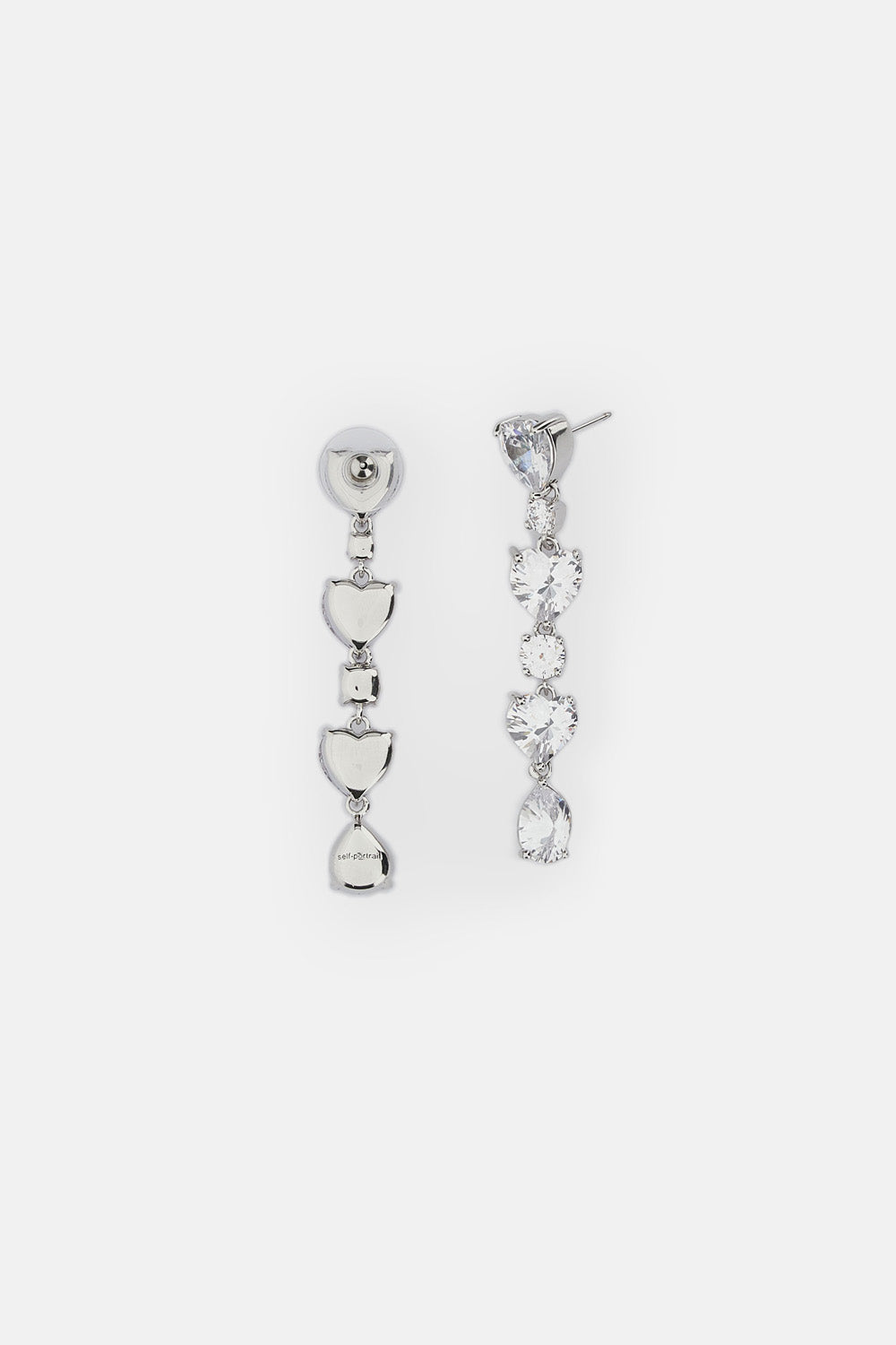 Self-Portrait Women Crystal Heart Tiered Earrings SELF-PORTRAIT