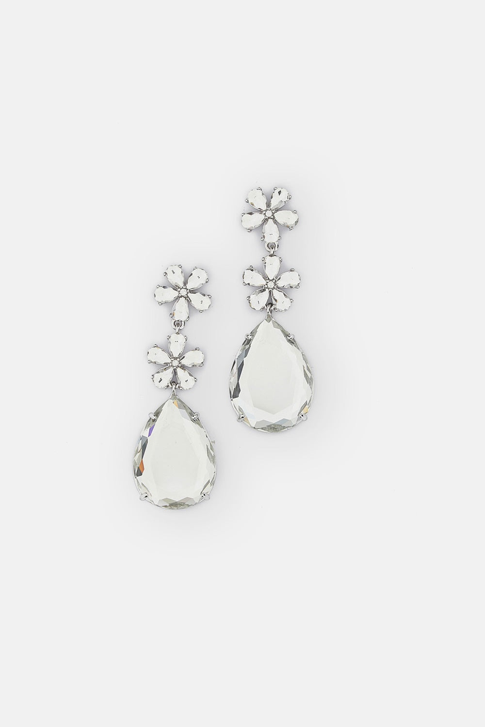 Self-Portrait Women Crystal Flower Tiered Earrings SELF-PORTRAIT