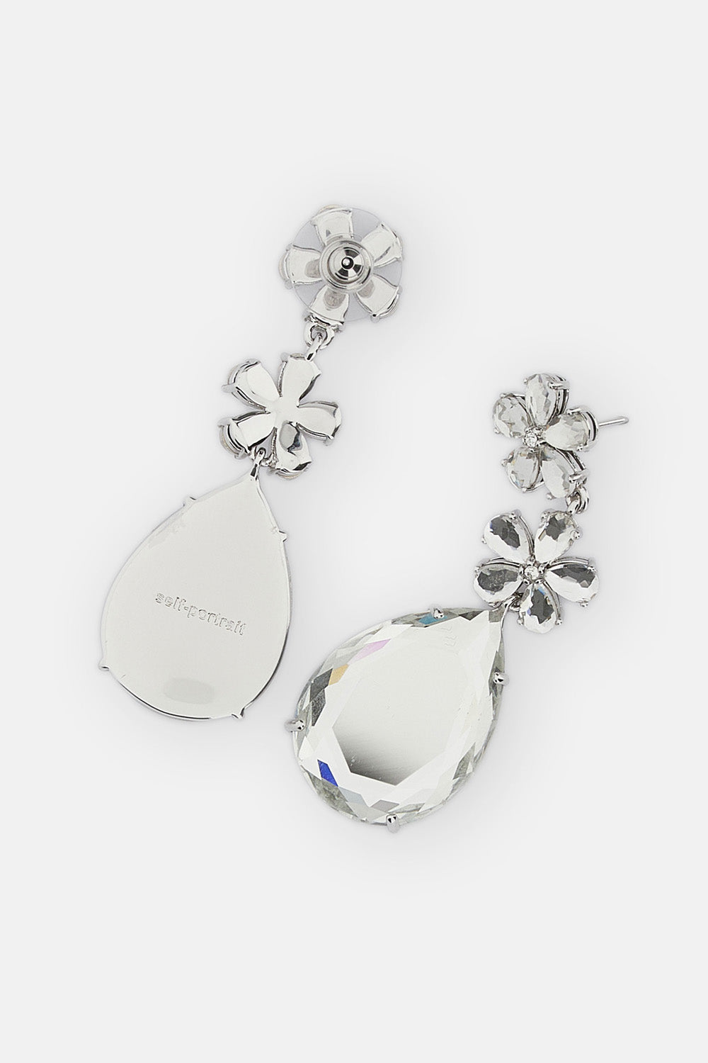 Self-Portrait Women Crystal Flower Tiered Earrings SELF-PORTRAIT