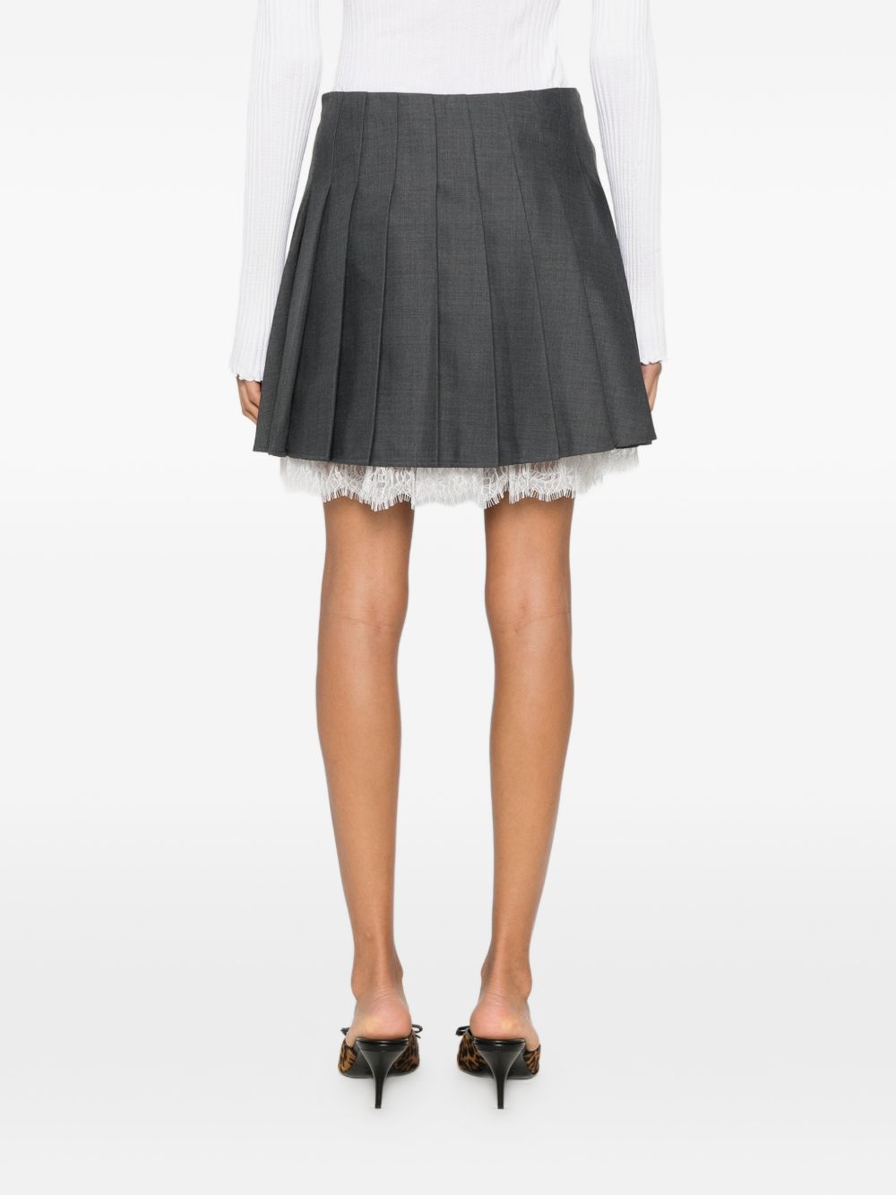 Self Portrait Women Wool Pleated Mini Skirt SELF-PORTRAIT
