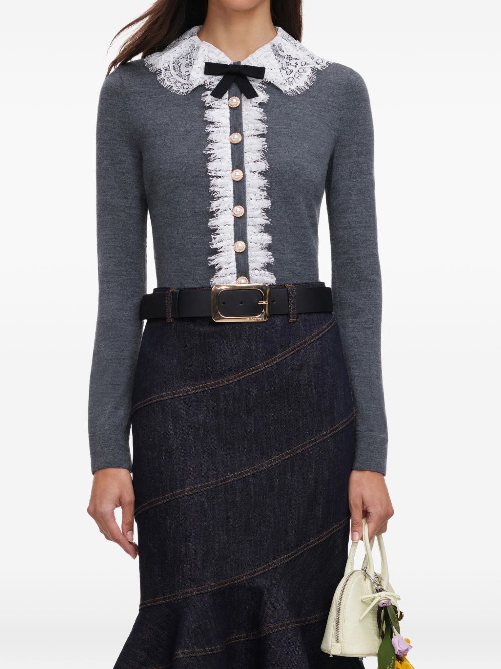 Self Portrait Women Lace Collar Cardigan SELF-PORTRAIT
