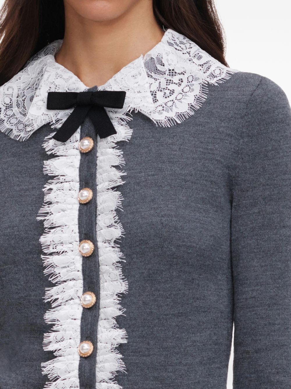 Self Portrait Women Lace Collar Cardigan SELF-PORTRAIT