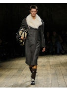 Simone Rocha Women Double Breasted Faux Fur Detail Slash Coat SIMONE ROCHA