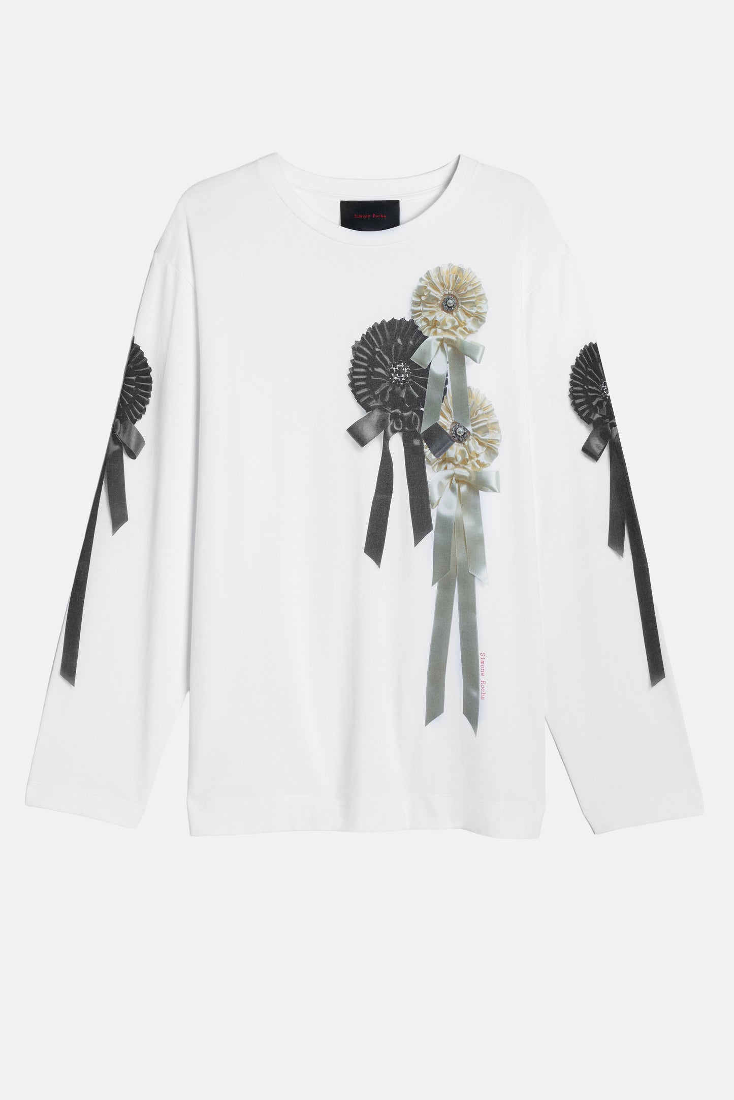 Simone Rocha Women Ribbon Rosette Print Long Sleeve T-Shirt SIMONE ROCHA