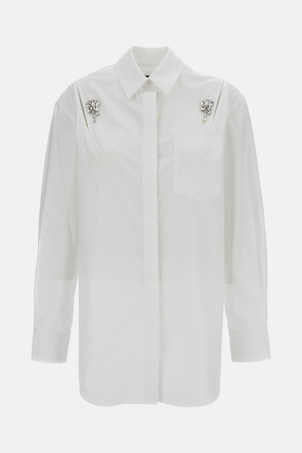 Simone Rocha Women Masculine Shirt With Embroidered Crystals SIMONE ROCHA