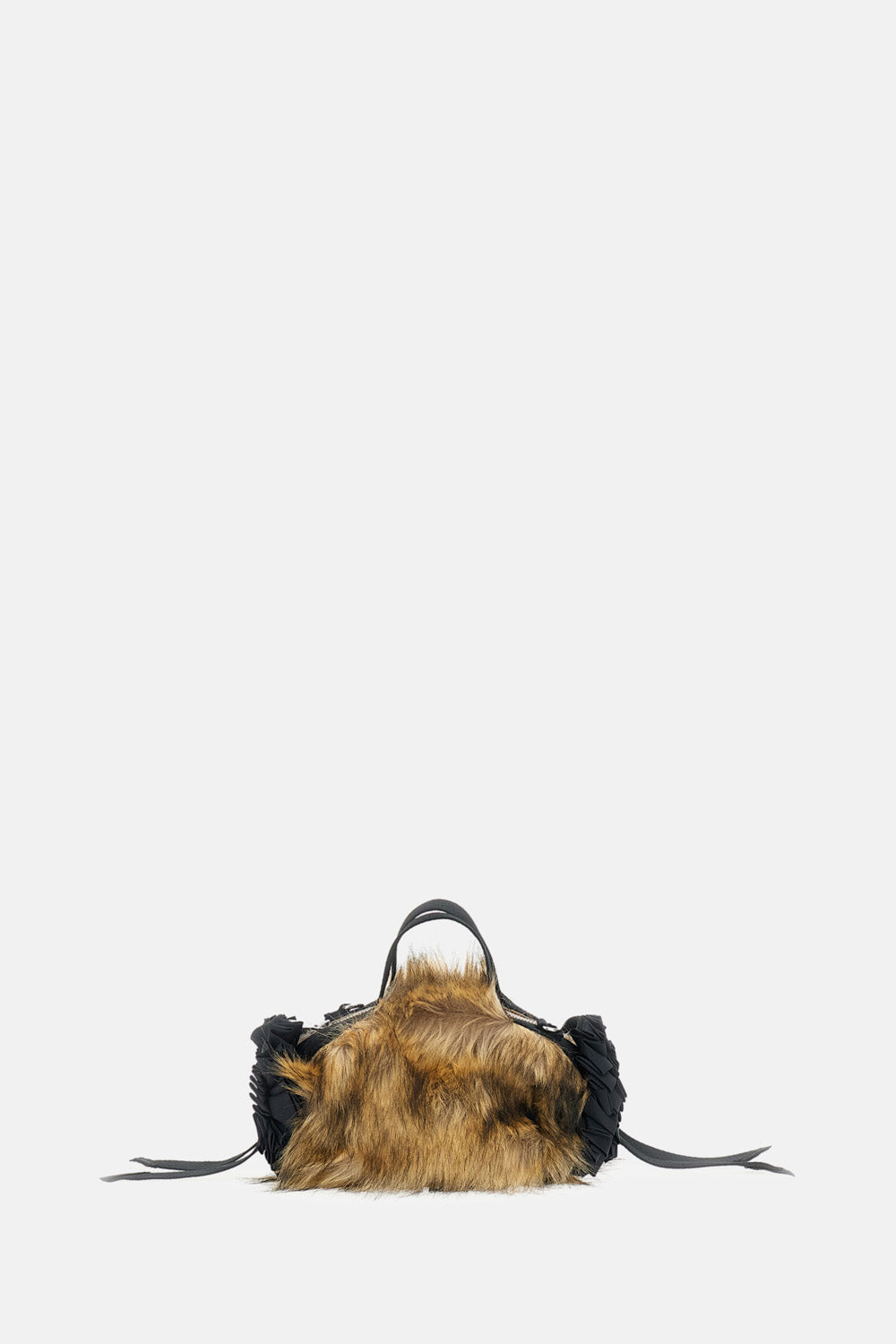 Simone Rocha Women Mini Faux Fur Double Ribbon Rosette Embroidered Bag SIMONE ROCHA