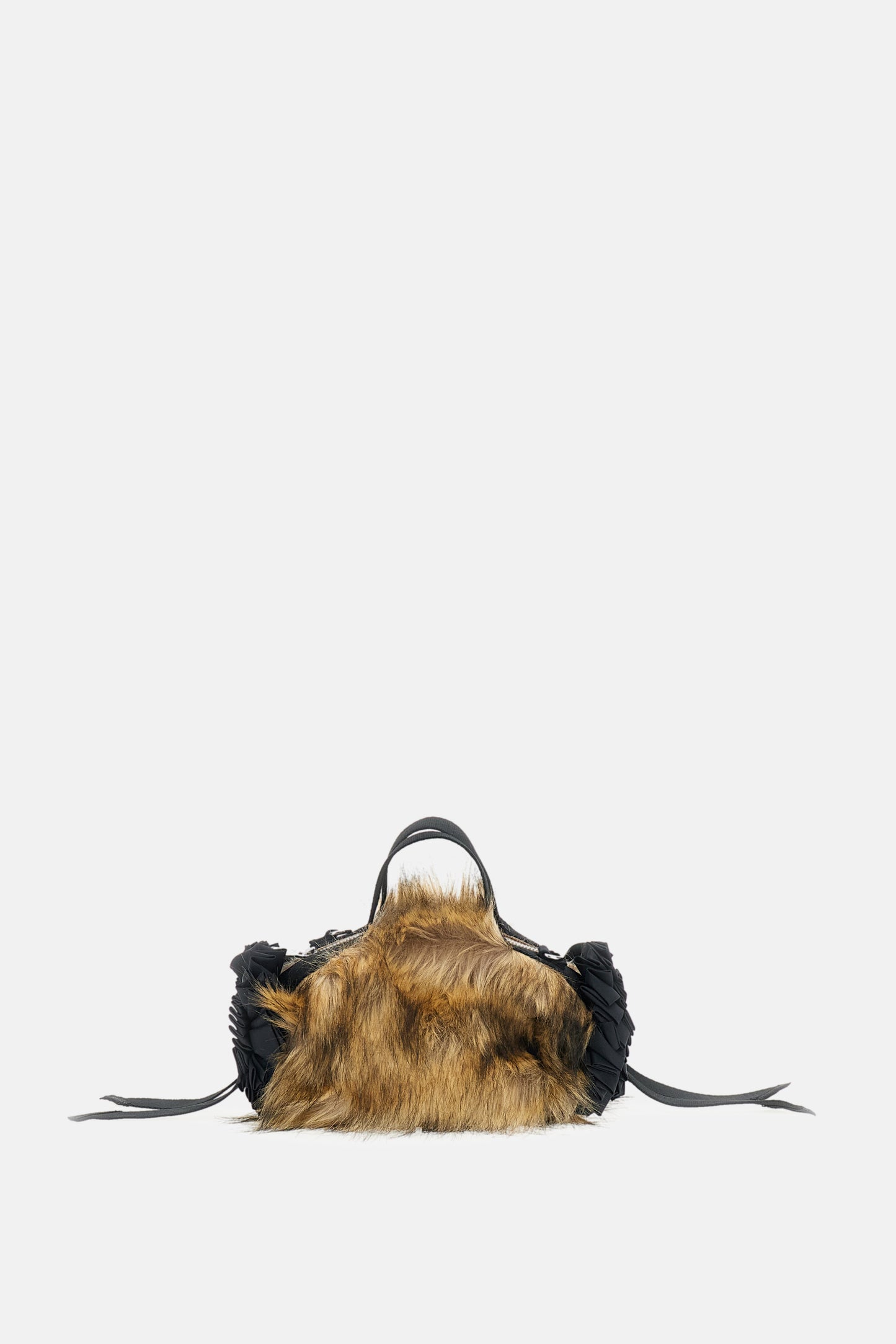 Simone Rocha Women Mini Faux Fur Double Ribbon Rosette Embroidered Bag SIMONE ROCHA