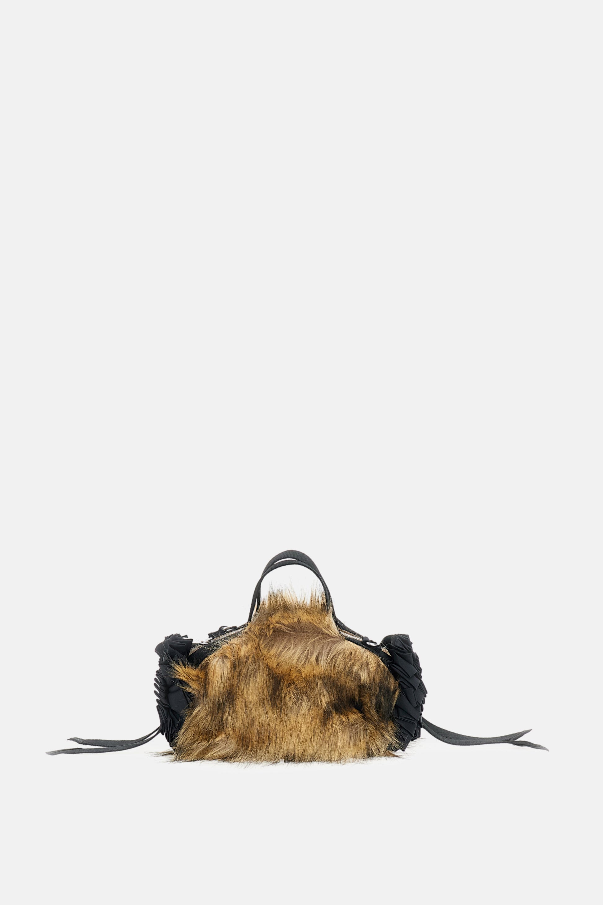 Simone Rocha Women Mini Faux Fur Double Ribbon Rosette Embroidered Bag SIMONE ROCHA