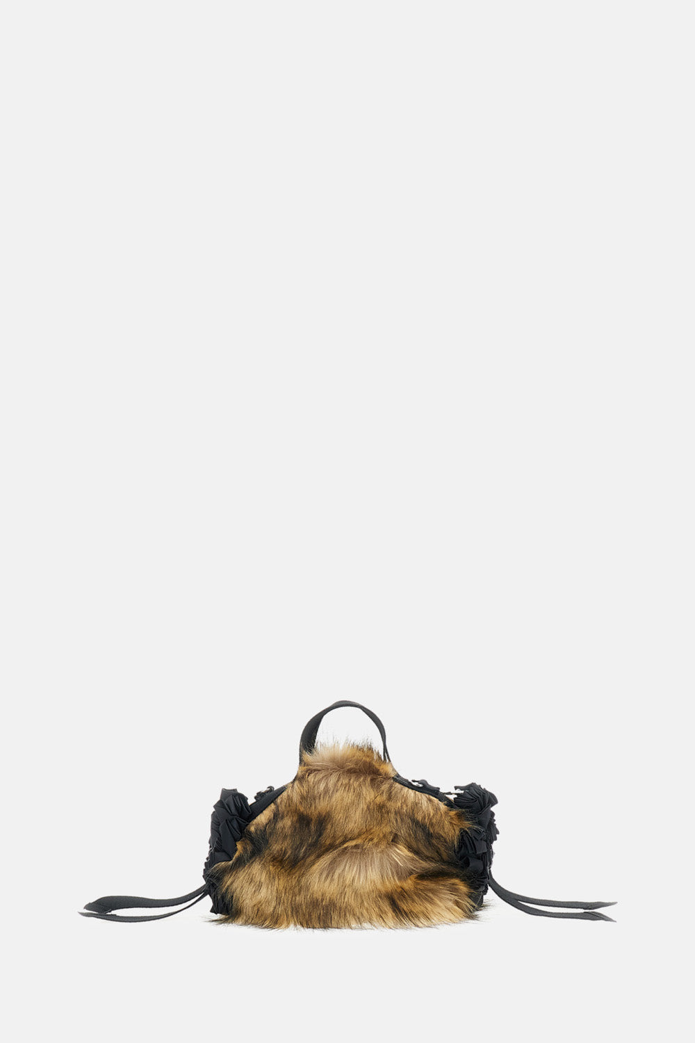 Simone Rocha Women Mini Faux Fur Double Ribbon Rosette Embroidered Bag SIMONE ROCHA