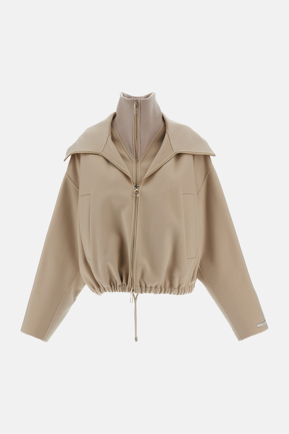 Sportmax Women Wool Bomber Jacket With Removable Bib SPORTMAX
