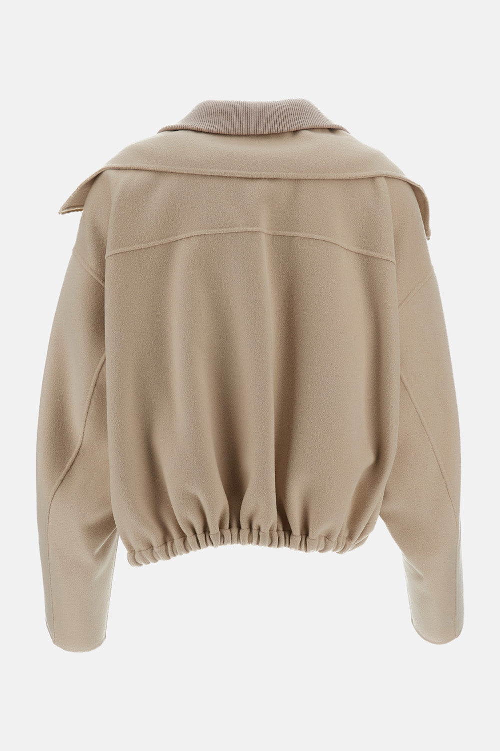Sportmax Women Wool Bomber Jacket With Removable Bib SPORTMAX
