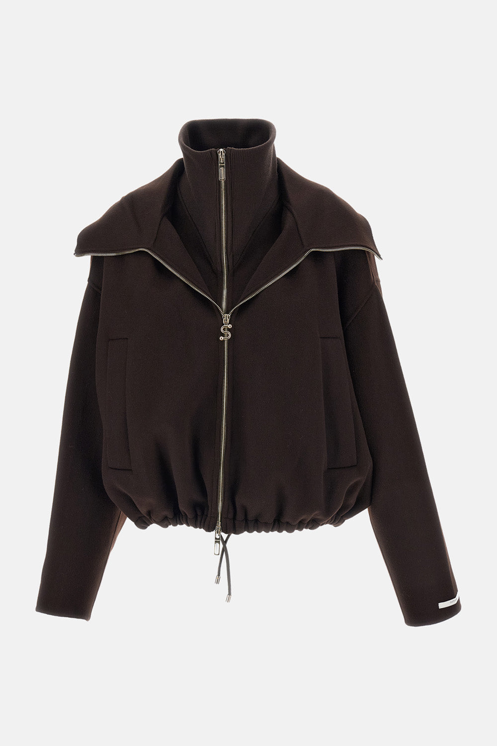 Sportmax Women Wool Bomber Jacket With Removable Bib SPORTMAX