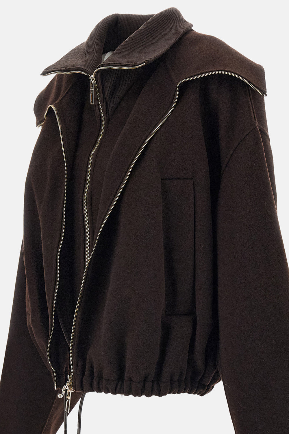 Sportmax Women Wool Bomber Jacket With Removable Bib SPORTMAX