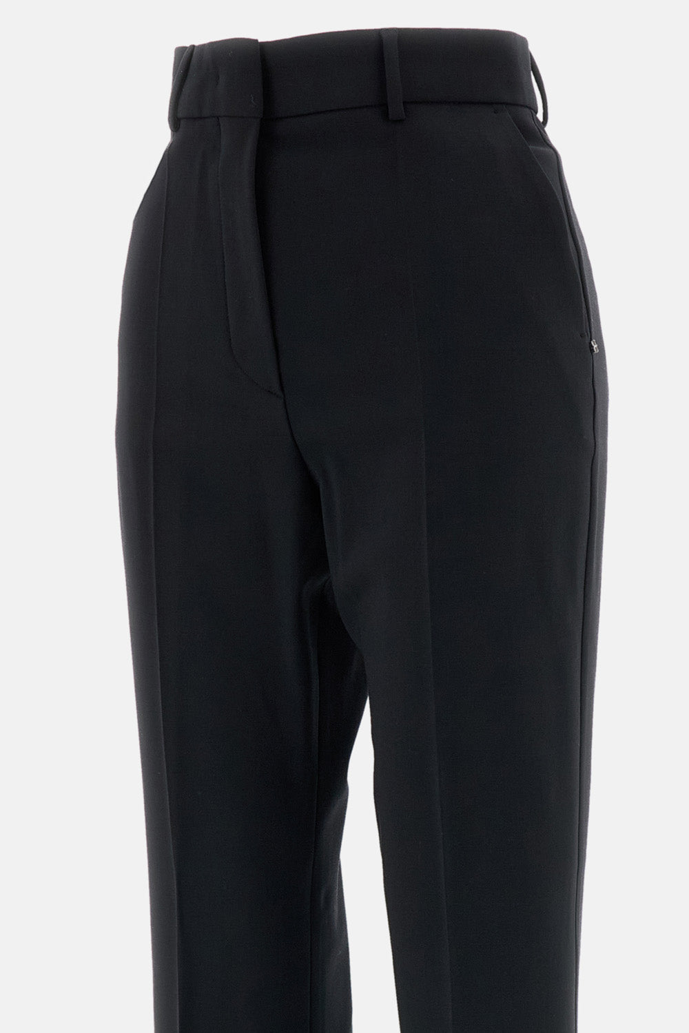 Sportmax Women Stretch Wool Twill Flare Trousers SPORTMAX