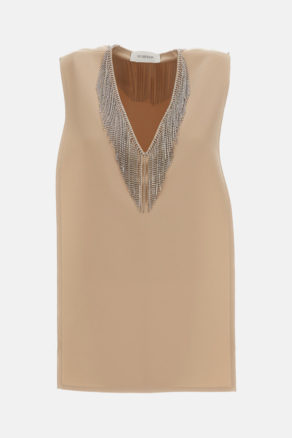 Sportmax Women Sleeveless Cady Top With Rhinestone SPORTMAX