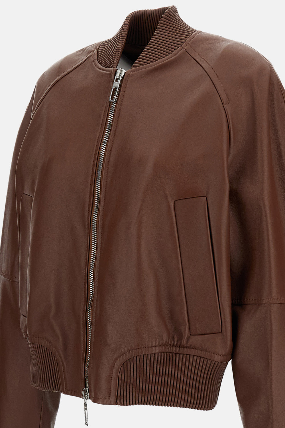 Sportmax Women Nappa Leather Bomber Jacket SPORTMAX