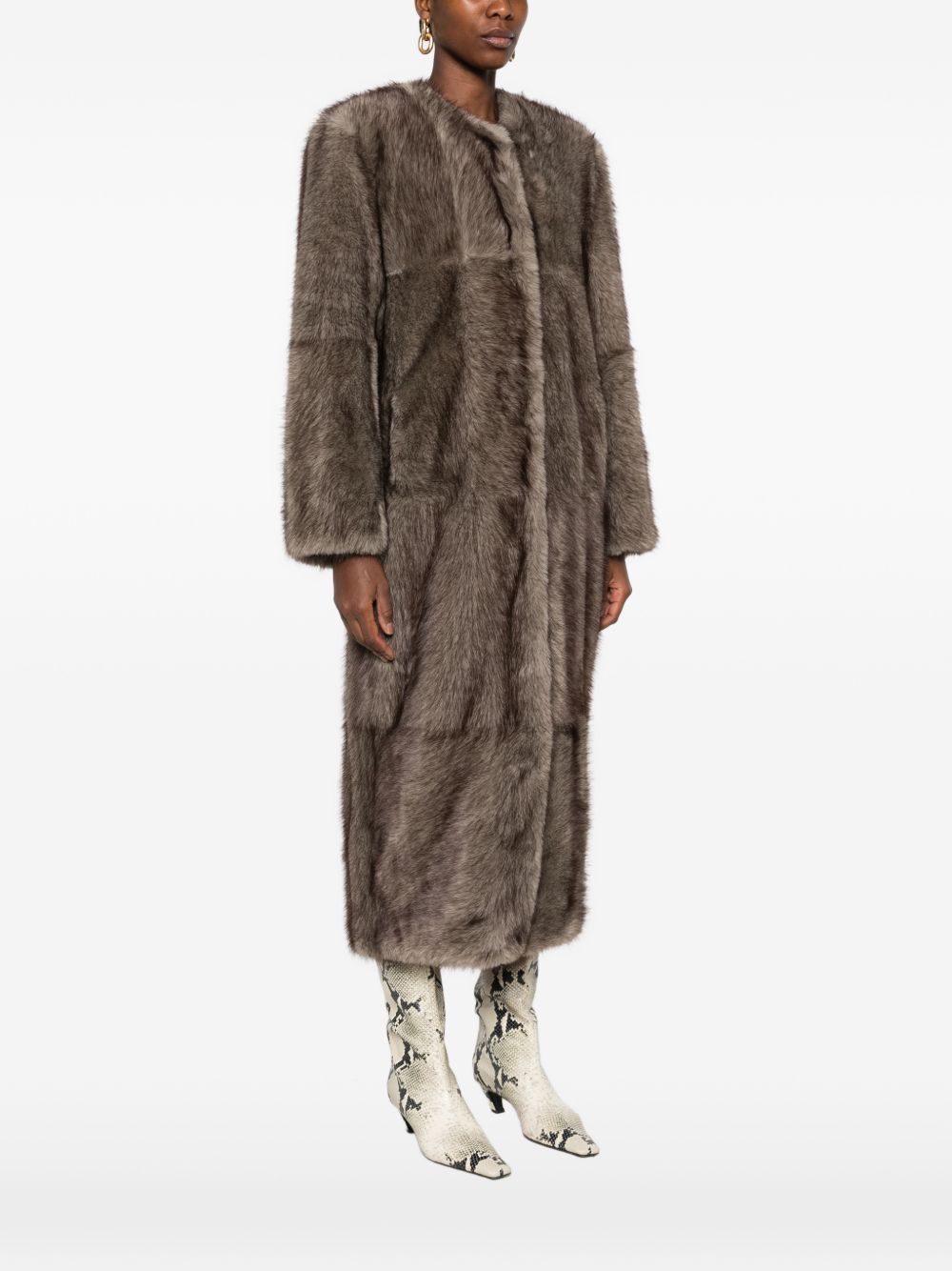 Stand Studio Women Hilma Faux Fur Long Coat STAND STUDIO