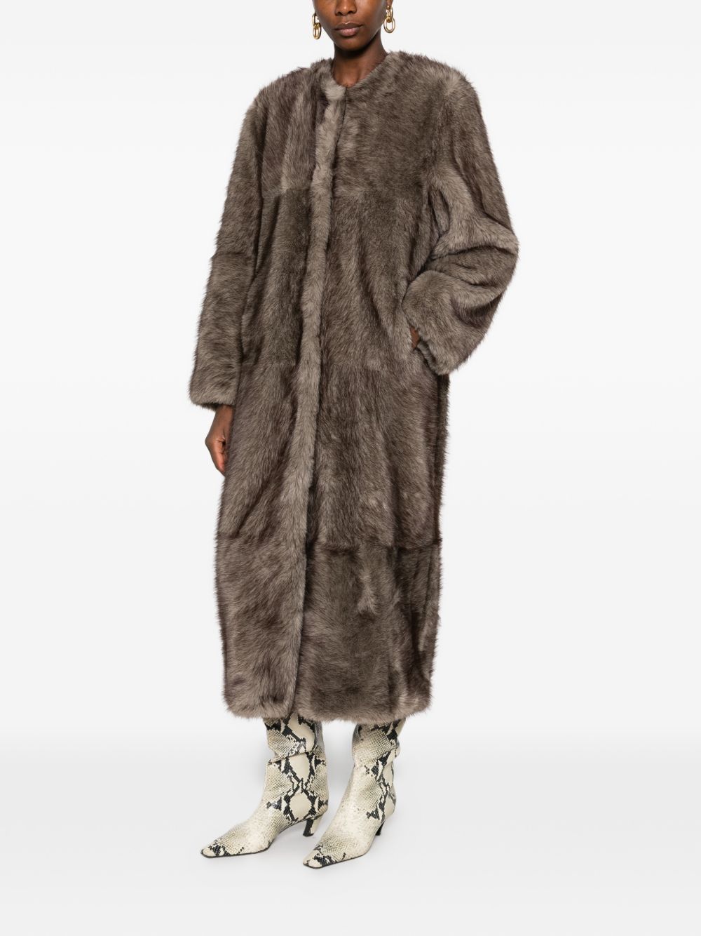 Stand Studio Women Hilma Faux Fur Long Coat STAND STUDIO