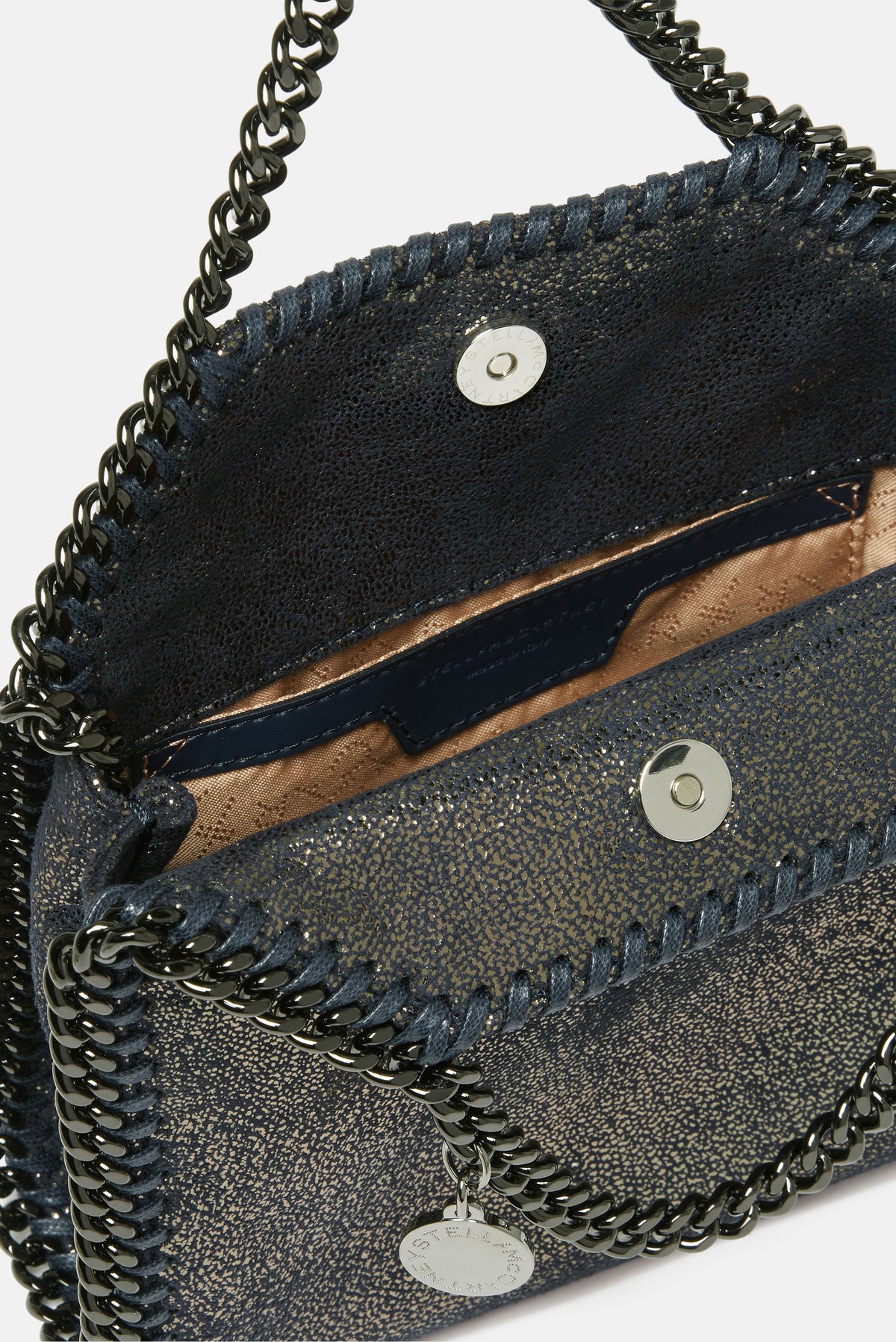 Stella Mccartney Women Falabella Tiny Tote Eco Shiny Dotted Chamois Bag STELLA MCCARTNEY