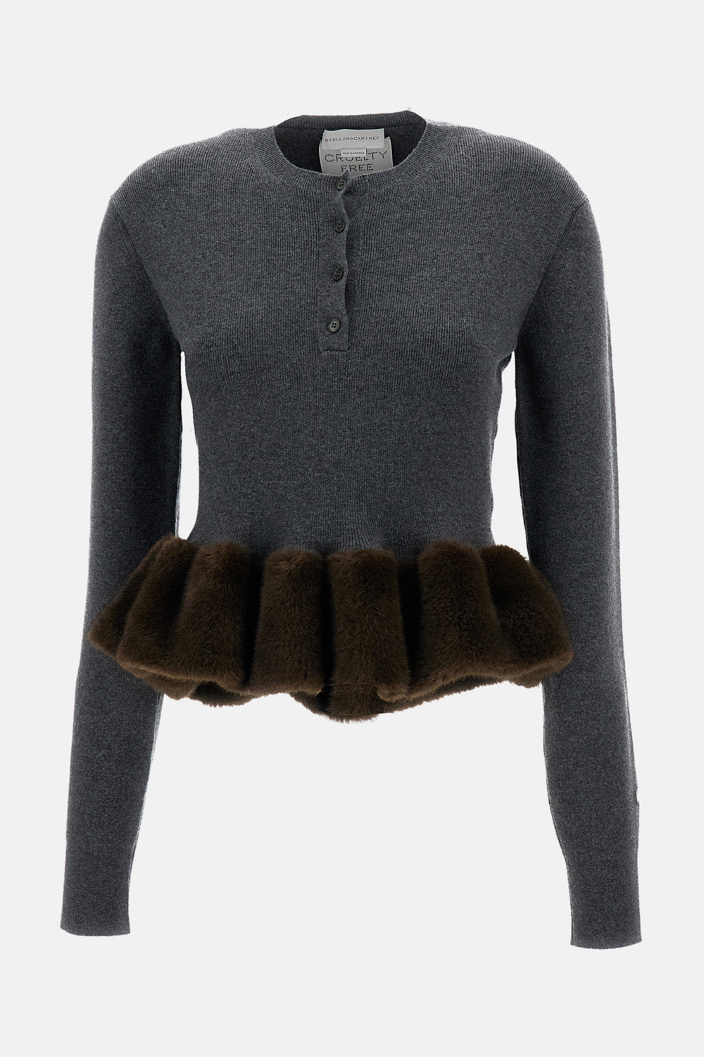 Stella Mccartney Women Wool Blend Cardigan With Peplum Hem STELLA MCCARTNEY