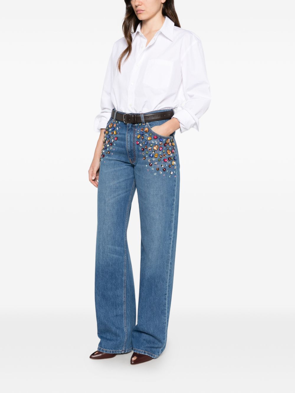 Stella Mccartney Women Crystal Embellished Denim Jeans STELLA MCCARTNEY