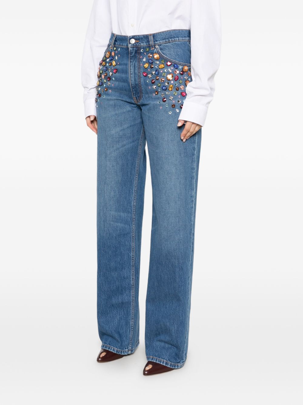Stella Mccartney Women Crystal Embellished Denim Jeans STELLA MCCARTNEY