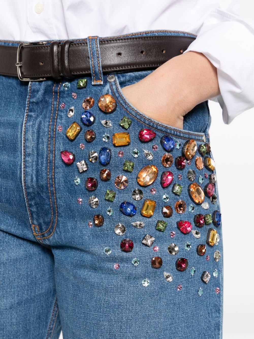 Stella Mccartney Women Crystal Embellished Denim Jeans STELLA MCCARTNEY