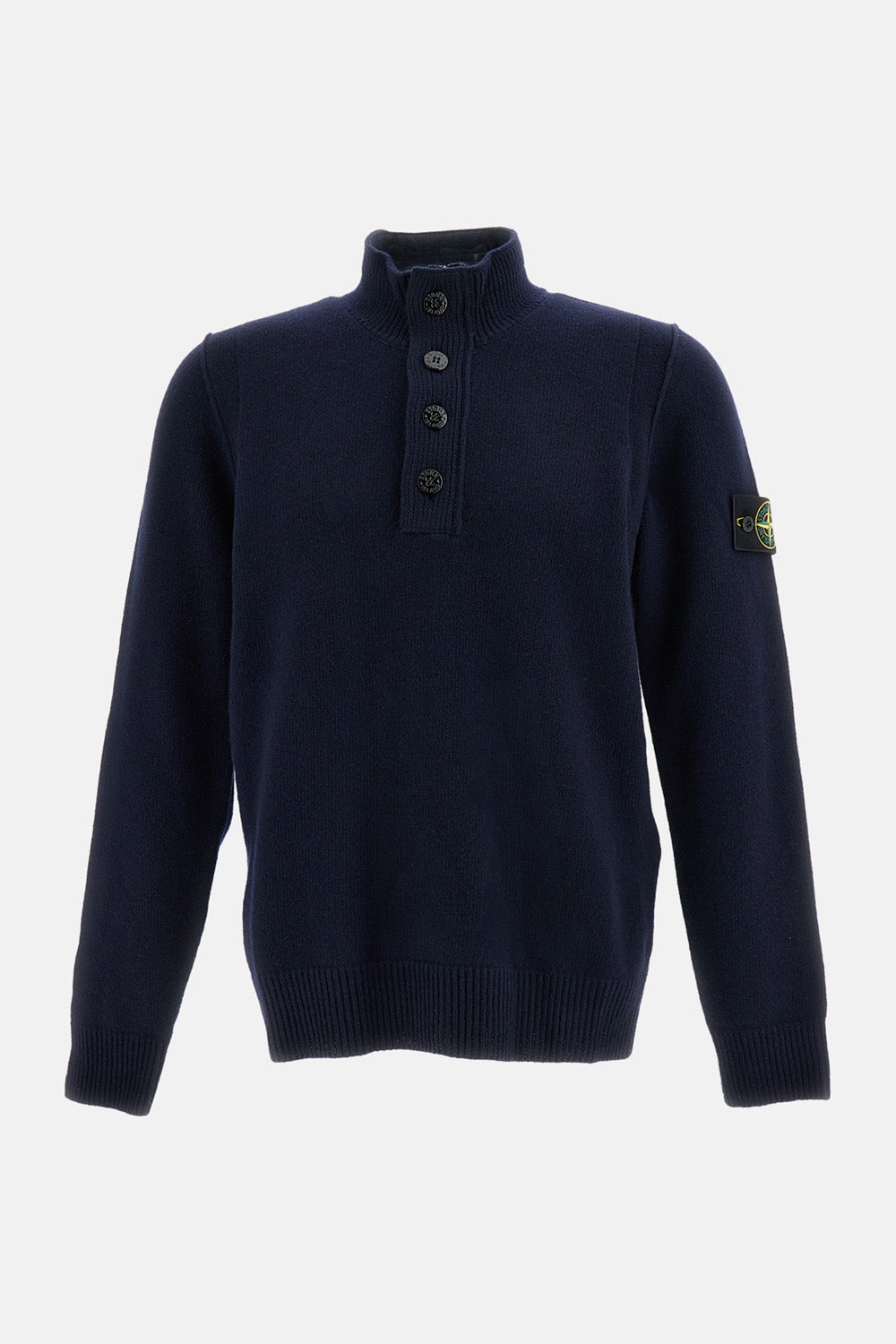 Stone Island Men Lambswool Half-Zip And Button Sweater STONE ISLAND