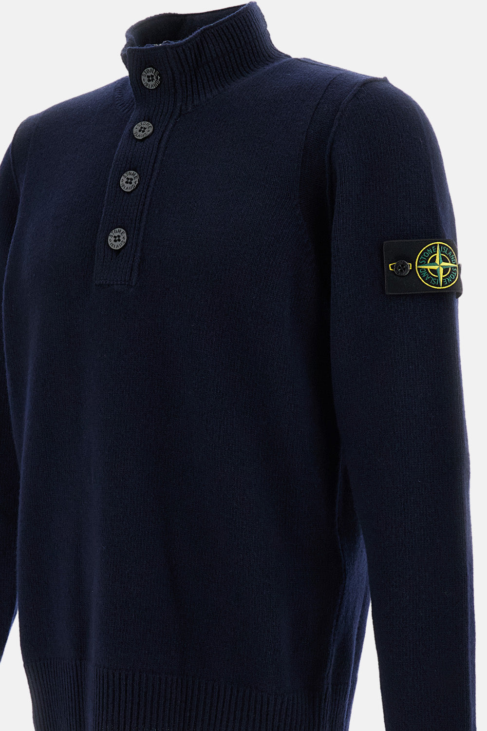 Stone Island Men Lambswool Half-Zip And Button Sweater STONE ISLAND
