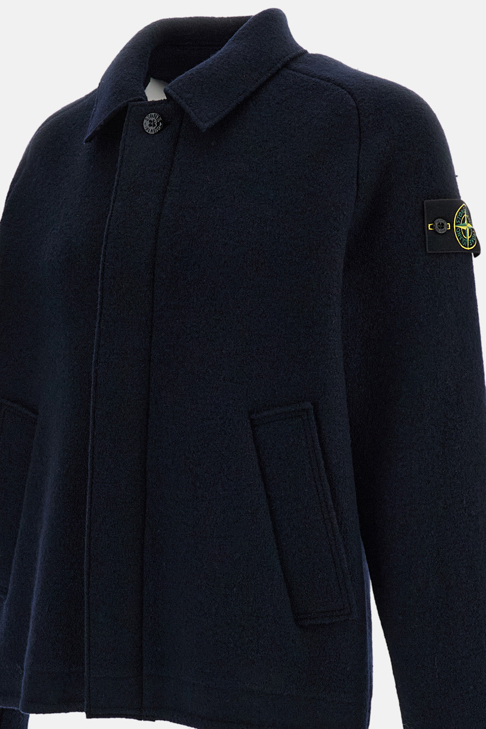 Stone Island Men Felted Rws Wool Cardigan STONE ISLAND
