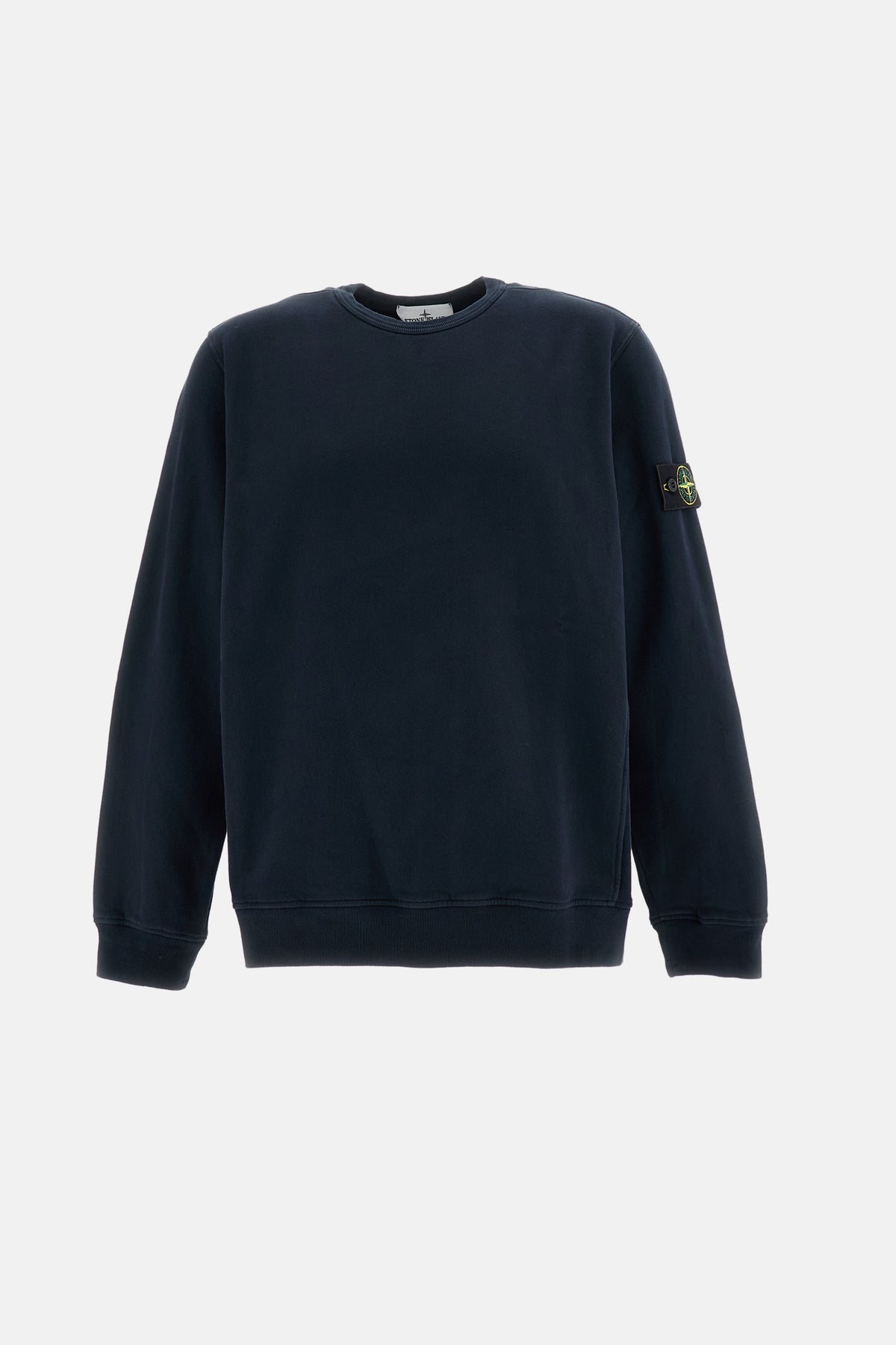 Stone Island Men Brushed Organic Cotton Fleece Crewneck Sweatshirt STONE ISLAND