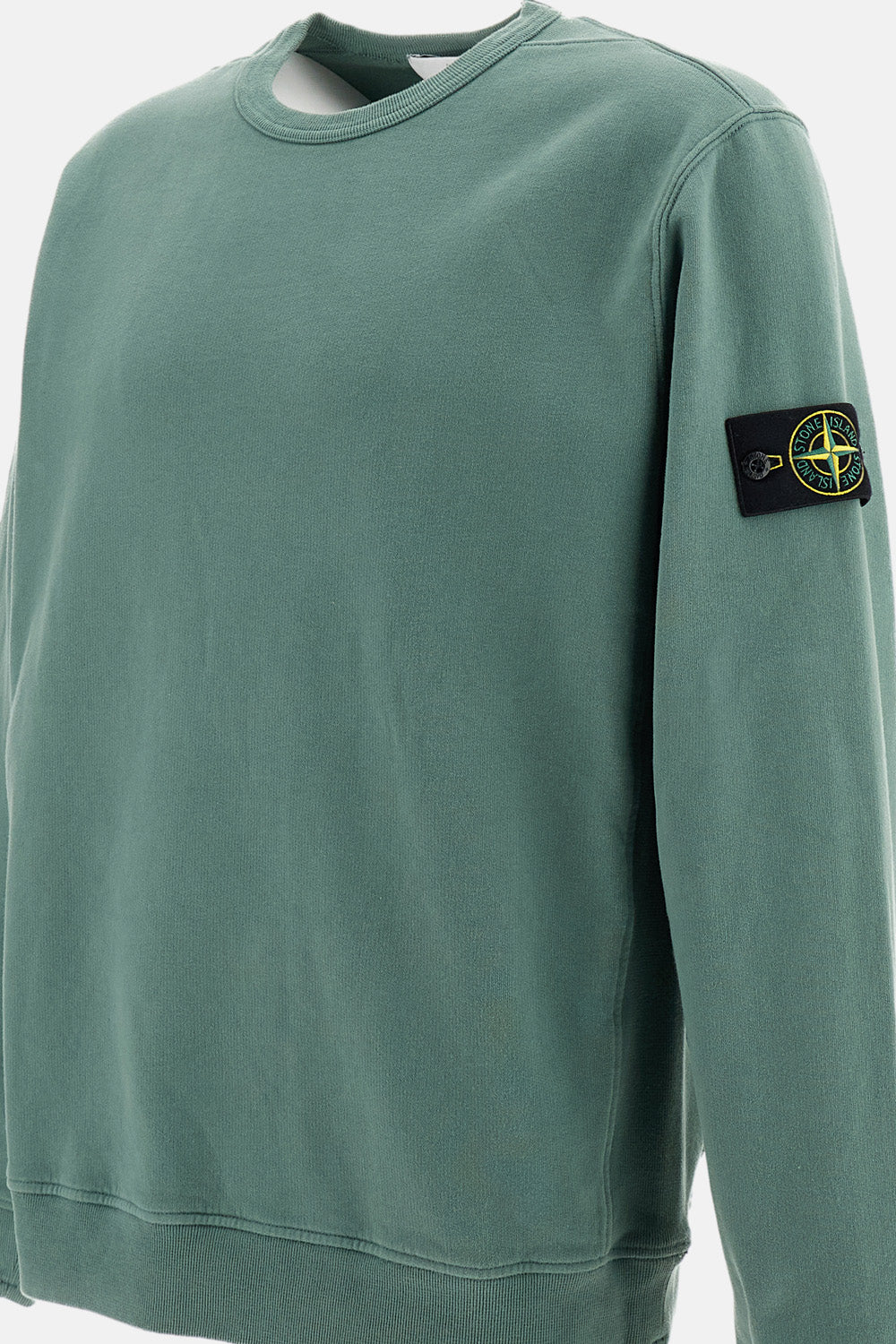 Stone Island Men Brushed Organic Cotton Fleece Crewneck Sweatshirt STONE ISLAND