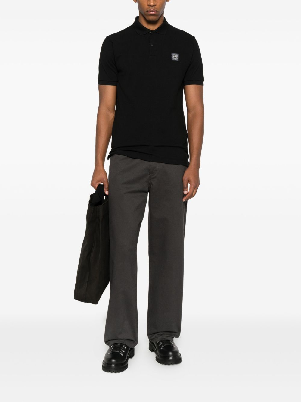 Stone Island Men Logo Cotton Polo Shirt STONE ISLAND