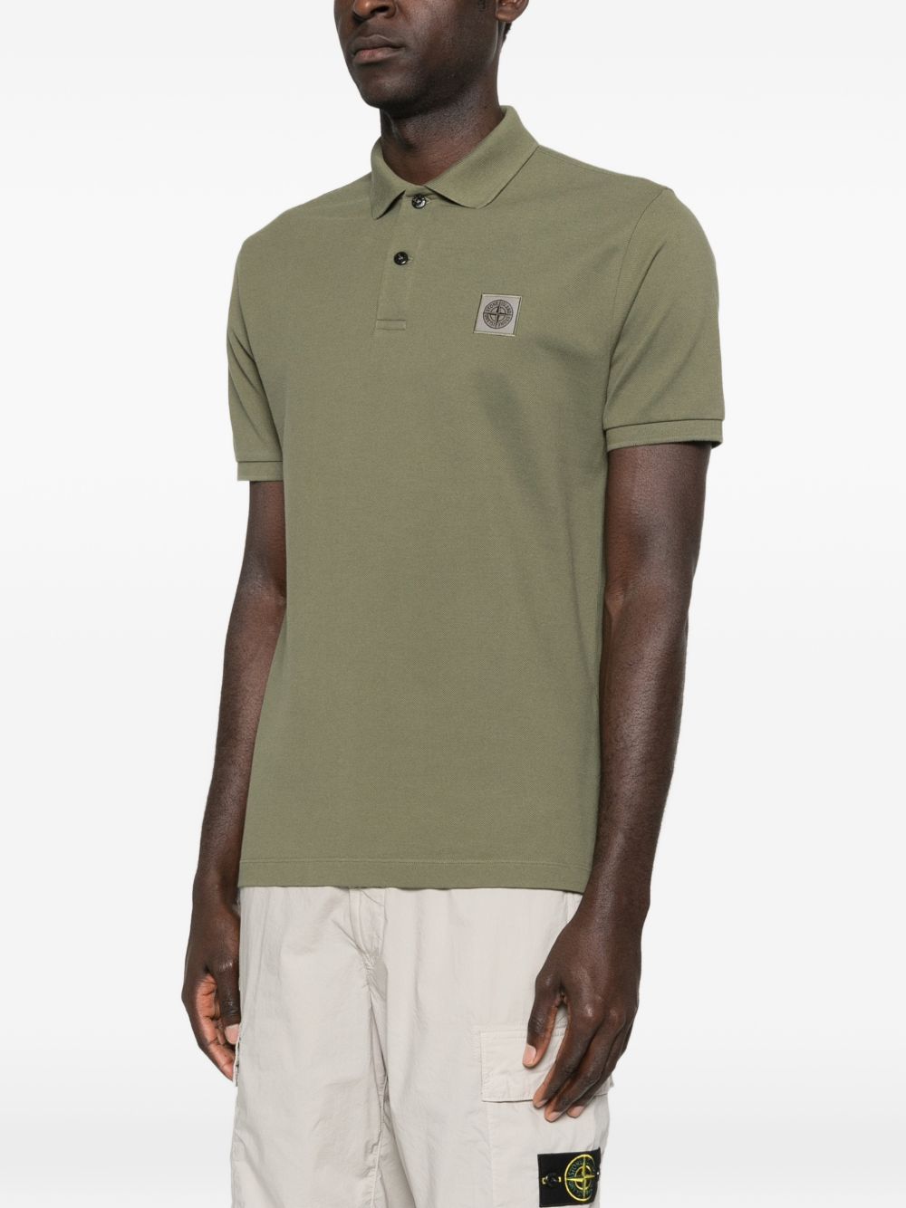 Stone Island Men Logo Cotton Polo Shirt STONE ISLAND