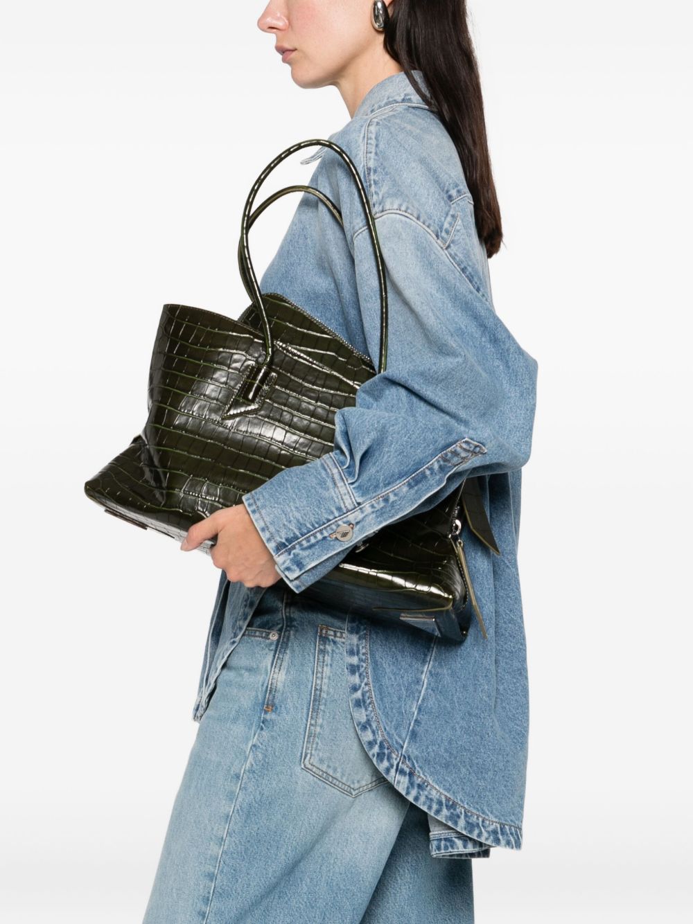 The Attico Women La Passeggiata Medium Leather Shoulder Bag THE ATTICO