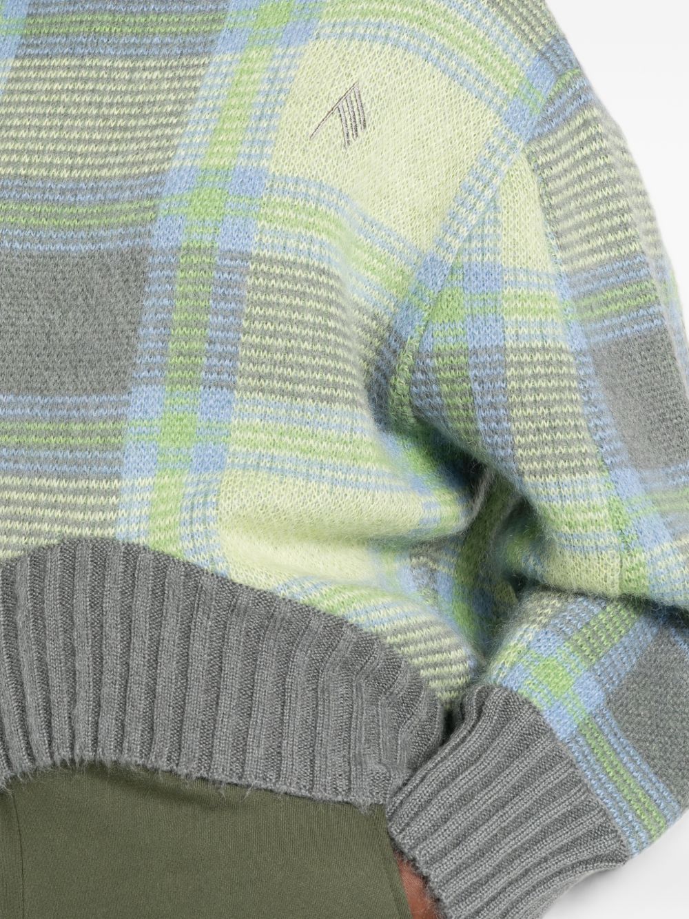 The Attico Women Checked Wool Crewneck Sweater