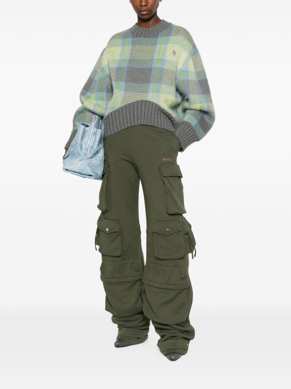The Attico Women Checked Wool Crewneck Sweater