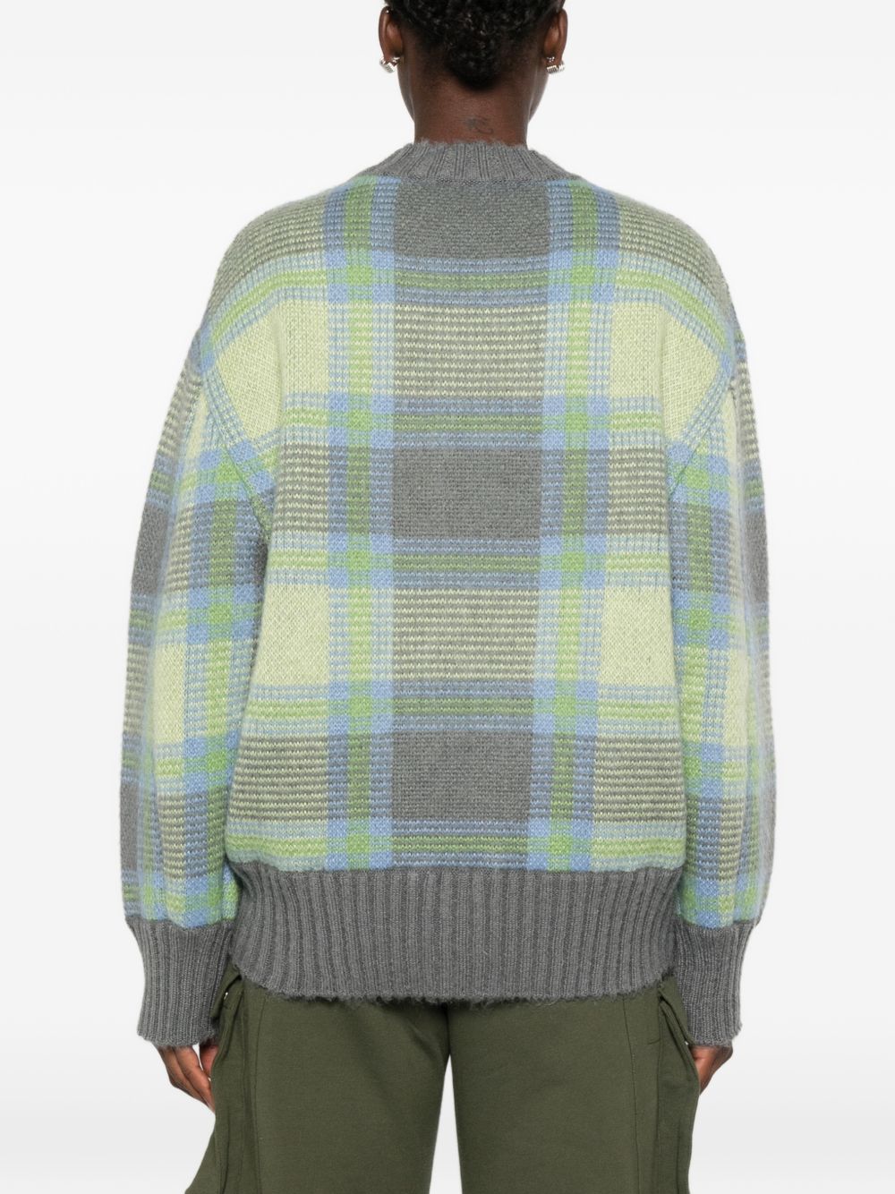 The Attico Women Checked Wool Crewneck Sweater