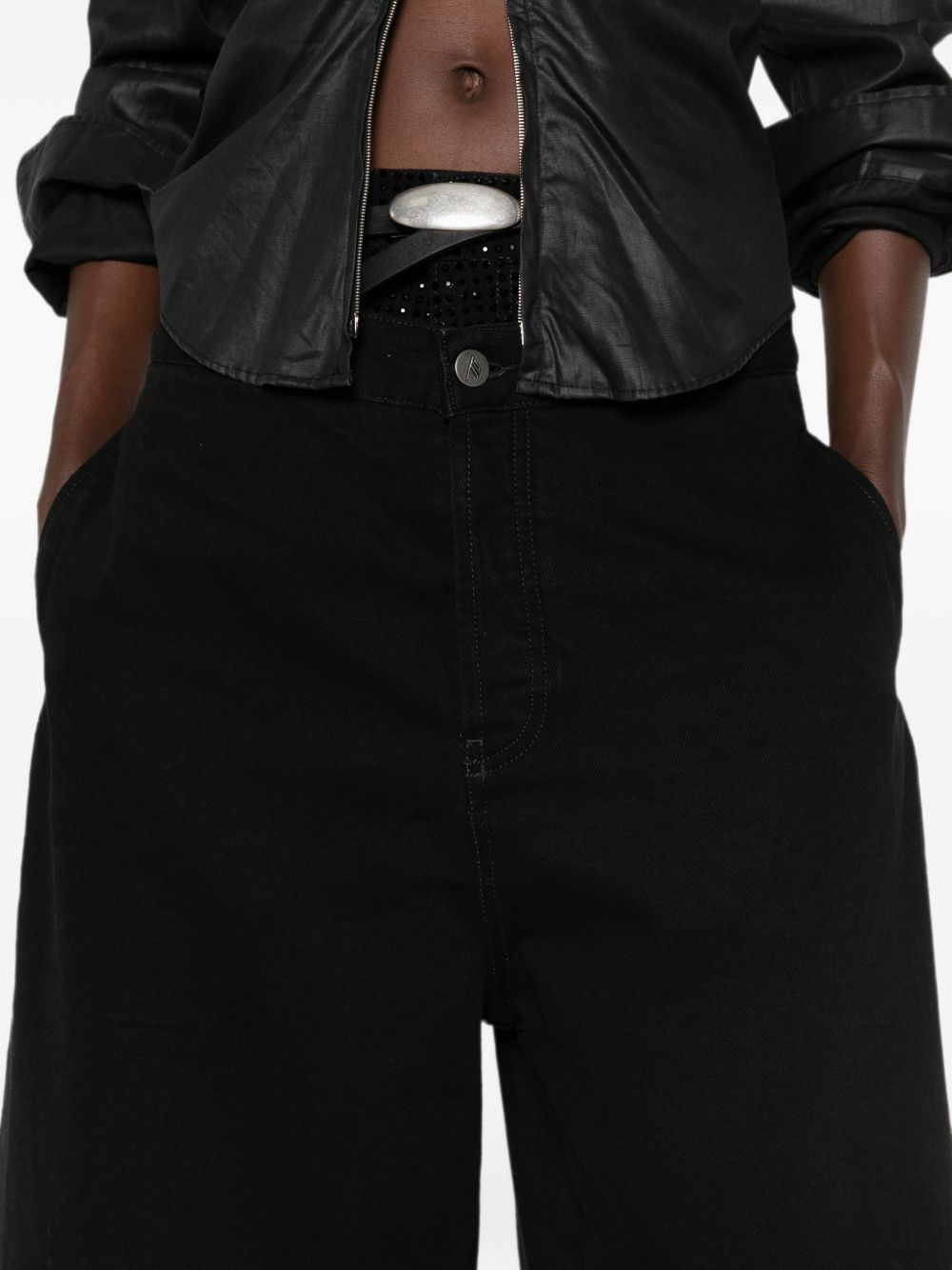 The Attico Women Denim Cotton Bermuda Shorts THE ATTICO